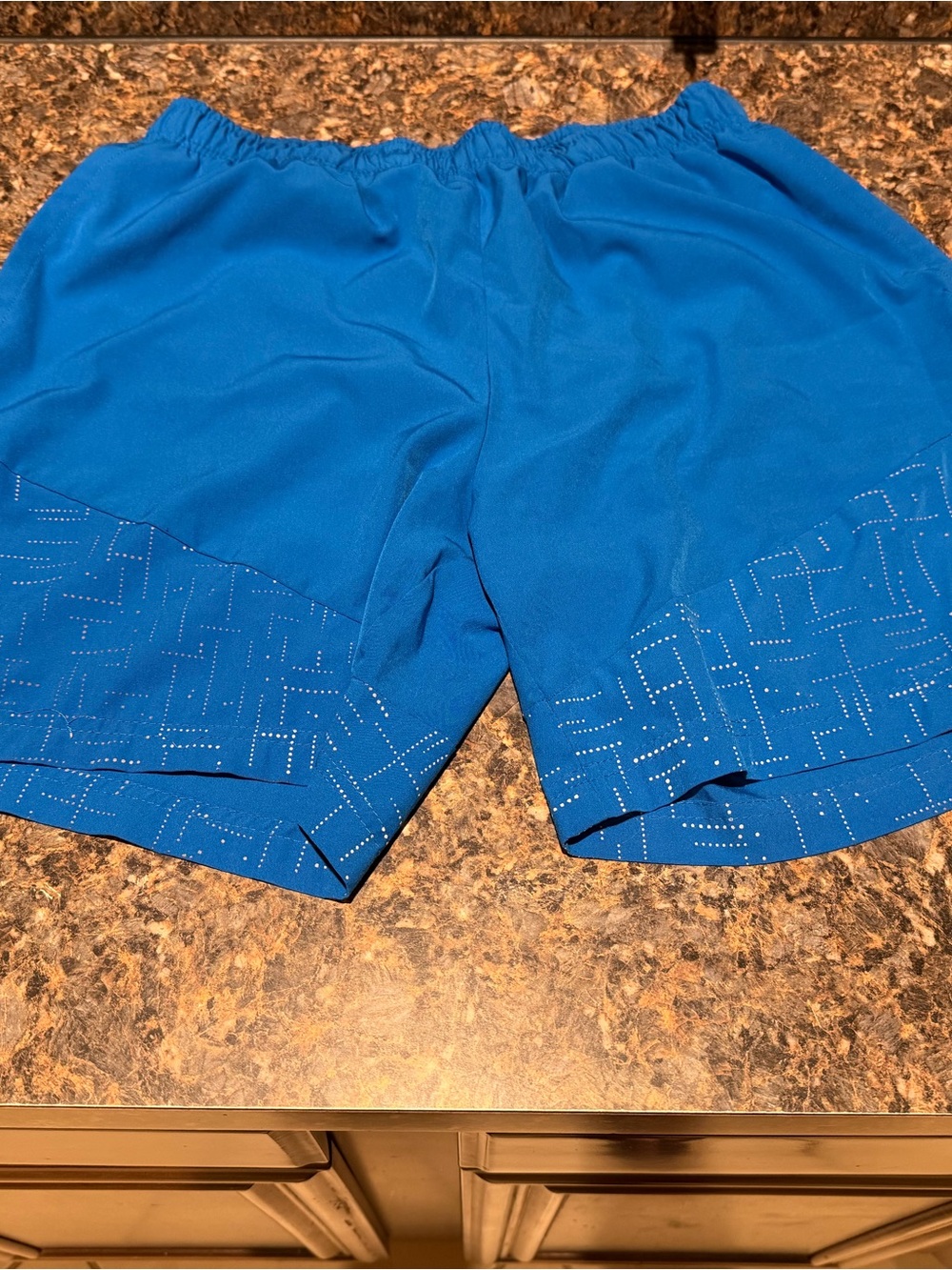 bcg Bright Blue Athletic Shorts with Subtle Hem Pattern